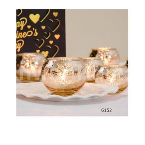 Portavelas de luz de té de fuegos artificiales dorados votivos de cristal Vintage, decoración de boda, Decoración de mesa para regalo de fiesta de San Valentín - Product Image 1