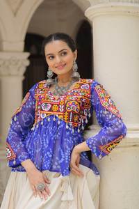 Navratri ชุดคอลเลกชั่น2025ทันสมัยจาก lehenga ผ้าคอตตอนแบบเย็บเต็ม - Product Image 5