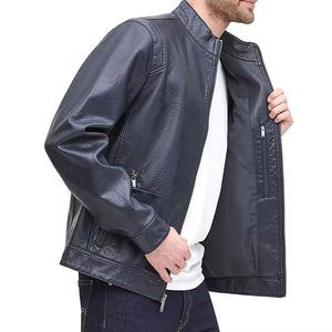 Chaqueta de Cuero con Tela de Lona, Diseño con Capucha, Resistente al Viento y de Secado Rápido para Invierno, Cuello Alto, Logotipo Frontal, Cierre de Cremallera Premium - Product Image 6