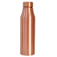 Bouteille d'eau potable en cuivre pur design martelé poli brillant récipient en cuivre conscient de la santé taille personnalisée pour l'école de bureau