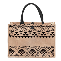 Sac de courses en jute écologique de qualité supérieure avec impression de lettres tendance pour l'hiver et poignée rembourrée tissée
