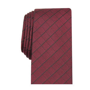 Cravatta a griglia slim fit da uomo Alfani, in seta e lana, con stampa floreale jacquard rosa, stile classico, confezionata in una scatola regalo - Product Image 3
