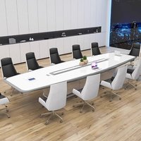 Élégant blanc grande table de conférence moderne simple multi-personnes bureau de réunion salle de formation mobilier de bureau