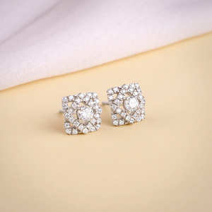 ต่างหูเพชรสีเงินประกายป๊อป - Product Image 5