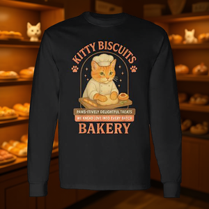 Maglietta a maniche lunghe Kitty Biscuits: Deliziosi snack che ci fanno impazzire – Amore che si modella. Categoria prodotti promozionali. - Product Image 3