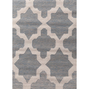 พรมขนสัตว์ทอแบบเรียบสีเทาและสีดำ รุ่น Indusbar Dwrm-138 ลายเรขาคณิตและลวดลายนามธรรม รูปทรงสี่เหลี่ยมผืนผ้าและลายทาง สำหรับใช้ปูพื้นบ้าน - Product Image 3