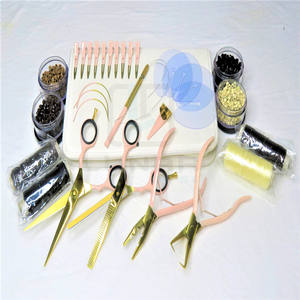 Kit d'outils d'extension de cheveux en rose bébé avec couleur Plasma or et autres accessoires, étiquette de marque personnalisée gratuite sur les outils et le Kit - Product Image 5