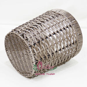 Artex Dong Thap Panier de rangement rond écologique en poly rotin tissé multifonctionnel pour la cuisine et la décoration intérieure - Product Image 3