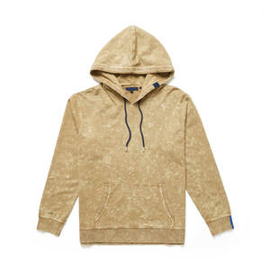 Mode Acid Wash Hommes Hoodies Design Distressed Oversize Drop Shoulder Blank Cotton Blend Pocket Street Hoodie - Product Image 6