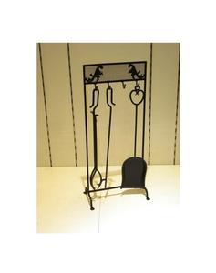 Soporte de herramientas de chimenea negro de hierro fundido para interiores al por mayor para el hogar, hotel, restaurante, artículo de almacenamiento, soporte de herramientas de chimenea de Metal - Product Image 6