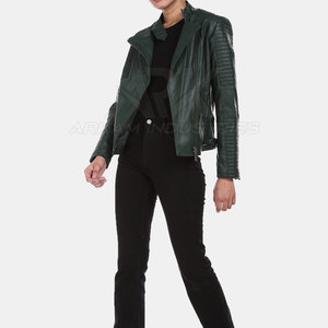 Veste en cuir pour femme à prix avantageux, nouvelle arrivée, veste en cuir véritable personnalisée en gros - Product Image 5