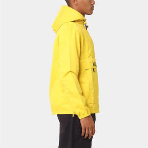 Veste coupe-vent d'hiver pour hommes personnalisée Plus à la mode pour hommes à capuche demi fermeture éclair tissé ample automne logo imprimé personnalisé grande taille - Product Image 4