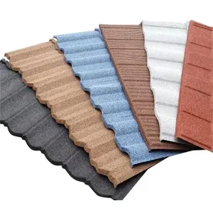 Color Roofing Stone Coated Metal Steel Roof Tiles Material For House