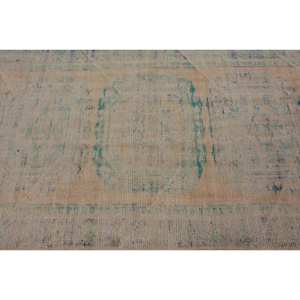 Vintage 4ft 10in Turkish Wool Rug Beige & Blue Patchwork Design Flat Weave Technique for Living Room Decor for Teens - Product Image 5