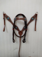 Bride et harnais de cheval en cuir véritable de qualité supérieure pour la course de barils, style western durable, marque ADEEFA, marron, fabriqué en Inde