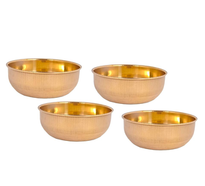 Bol à dessert en laiton antique, design classique écologique, 6 à 10 pièces, finition dorée mate polie, passe au lave-vaisselle, décoratif - Product Image 6