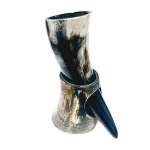 Qualité fabriquée à la main 100% naturel Viking corne à boire bière artisanat naturel corne à boire par artisanat croissant - Product Image 1