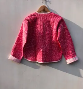 แจ็กเก็ตผ้าฝ้ายโบโฮสำหรับผู้หญิงเสื้อคลุมฤดูหนาวพิมพ์ลายดอกไม้ขนาด XL ทำด้วยมือ - Product Image 3