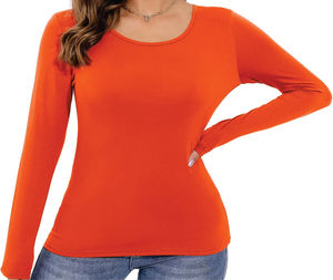 <b>Men's</b> <b>T</b>-<b>shirts</b> Slim Fit Women Rayon <b>T</b> <b>Shirt</b> With Long Sleeves And <b>Scoop</b> <b>Neck</b> Ideal For Layering In Any Season Or Occasion - Product Image 4