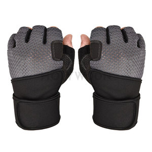 Premium Leather Gym Fitness Gloves Breathable Half Finger Design Adjustable Wrist <b>Strap</b> for Weight Training Workout Daily - Product Image 2