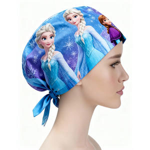 Gorros Médicos Unisex Personalizados con Estampado de Dibujos Animados, Gorros de Algodón para Enfermeras con Botón, Gorros de Veterinario para Dentistas y Enfermeras, Uniformes de Hospital - Product Image 1