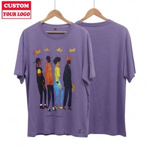 เสื้อยืดผ้าฝ้าย100% ขนาดใหญ่สำหรับชายและหญิงเสื้อยืดแนวสตรีทพิมพ์ลาย DTG บนระบบ GSM 300 - Product Image 5