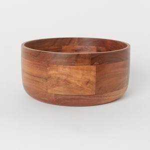 Tazón de Madera de Acacia Sostenible, Diseño Clásico, Utensilios de Cocina Ecológicos, Vajilla Redonda con Acabado Natural y Revestimiento de Esmalte - Product Image 3