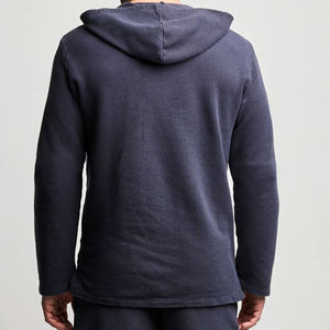 Sudadera con Capucha para Hombre, Estilo Waffle, Mezcla de Poliéster/Algodón, Invierno, Lisa, Teñida, Sudadera con Capucha, Ropa Urbana - Product Image 4