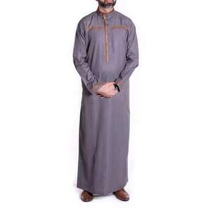 Thobe มีกระเป๋าหน้าอกผู้ชาย jubba ผ้าฝ้ายฤดูร้อน shalwar kameez แฟชั่นใหม่ qatari Dubai เรียบง่าย jubbah ระบายอากาศ - Product Image 3