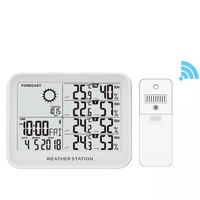 Stasiun Cuaca Nirkabel Plastik Putih Termometer Higrometer Max Min dengan 3 Sensor 130x101x25mm OEM RAPITECH TH139