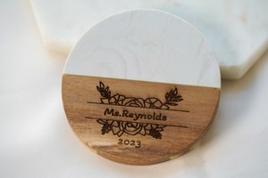 Ensemble de sous-verres en bois poli et résine fusion, sous-verres en pierre durables, durables et réutilisables - Product Image 5