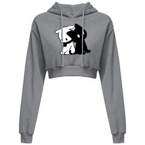 Most Popular Hoodies <b>Women's</b> Casual Long Sleeve Hooded Short Sweatshirt Printed Crop <b>Sweaters</b> 10 Colors Pullover Tops - Product Image 3