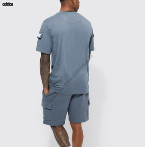 Conjuntos de pantalones cortos informales para hombre, novedad de verano al por mayor, ropa de marca, conjuntos de 2 piezas con camiseta de manga corta y chándal sólido para hombre - Product Image 2