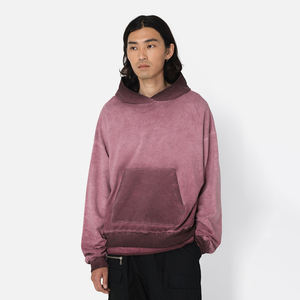 Sweats à capuche délavés à l'acide pour hommes noirs 100% coton vêtements d'extérieur de haute qualité avec design personnalisé bon fournisseur - Product Image 1
