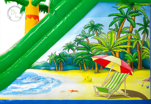 Commercial Giant Kids Adults Tropical Inflatable Beach Water <strong>Slide</strong> With <strong>Swimming</strong> <strong>Pool</strong> for Sale - Product Image 6