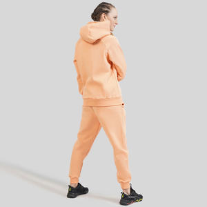 2025 nouveauté automne hiver Logo personnalisé dames tenues femmes couleur unie sweats à capuche veste et pantalon deux pièces ensemble - Product Image 5
