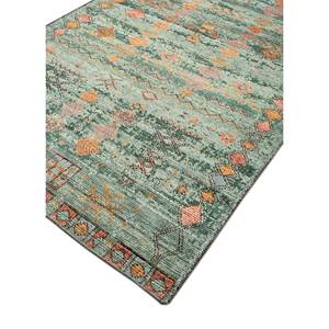 Alfombra de Lana Afgana Anudada a Mano en Verde Tomillo, con Patrón Geométrico, para Sala de Estar, Decoración de Pasillo Juvenil, 9x12 Pulgadas - Product Image 2