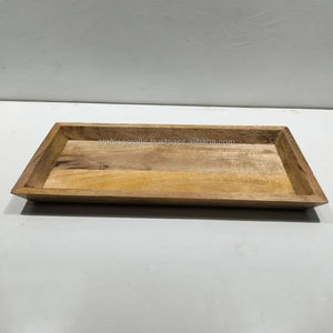 Bandeja de Servicio Grande Hecha a Mano de Madera de Mango Pulida, Color y Logotipo Personalizados, Bandeja Decorativa de Mesa de la India para Servir al por Mayor - Product Image 1