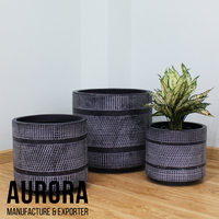 Pots et jardinières en fibrociment écologiques, artisanaux, fabriqués au Vietnam, peints, avec trous de drainage, durables, légers, pour la maison et le jardin