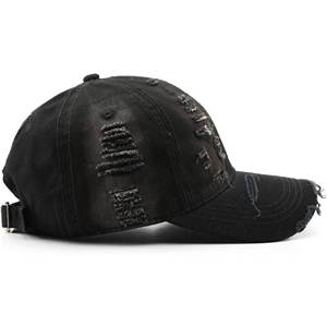 Gorra de béisbol vaquera lavada a la piedra desgastada lavada de algodón con pico deshilachado, aspecto perfecto para días informales - Product Image 5