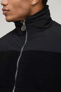 Turn over <b>collar</b> full zipper long sleeve custom logo soft fabric men winter puffer <b>jacket</b> - Product Image 3