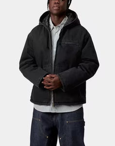 Veste utilitaire de travail de haute qualité, surdimensionnée, à fermeture éclair, à revers personnalisés, de style boxy, fabriquée en usine OEM pour hommes - Product Image 3