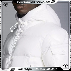 Blouson coupe-vent en duvet uni pour hommes, logo personnalisé, vestes bouffantes pour hommes, multicolores et personnalisées - Product Image 3