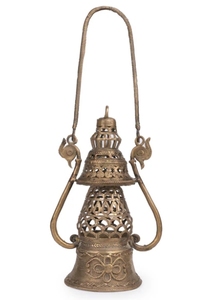 Modern Style 9-Inch Gold Dokra Art <b>Lantern</b> <b>Hurricane</b> Decorative Showpiece for Home Tabletop Living Room Decorative Showpiece - Product Image 5