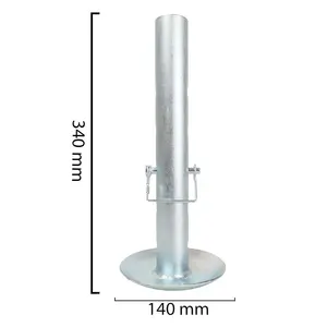 Suporte de perna para trailer, base de almofada para pés, encaixe para trailer, diâmetro interno de 2 "", com pino