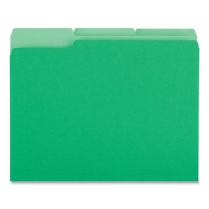 Universal Deluxe Colored Top Tab File Folders 1/3-Cut Tabs <b>Letter</b> Size Green/Light Green (100/<b>Box</b>) Made Paper Include A4 Bag - Product Image 2