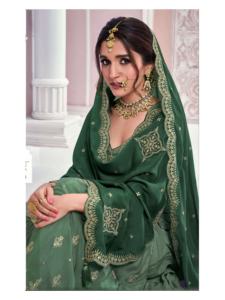 Travail de broderie en Georgette traditionnelle indienne de haute qualité Salwar Kameez Gulkayra Vaani mariages fournisseur indien de confiance exportateur - Product Image 2