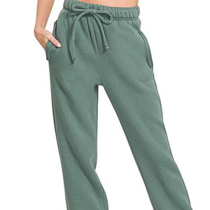 Pantalones Deportivos Cómodos de Felpa con Cordón, Suaves y Elásticos, con Bolsillos, Pantalones Deportivos para Mujer - Product Image 1