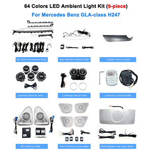 GLA H247 Kit d'éclairage d'ambiance 64 couleurs pour <span class=keywords><strong>Mercedes</strong></span> Benz GLA-class W247 Turbine <span class=keywords><strong>lumineuse</strong></span> Couvercle de haut-parleur d'ambiance - Product Image 6