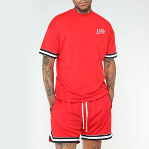 2025 extérieur mode Twin ensembles coton Fitness porter hommes Twin ensemble prix de gros vêtements actifs Gym hommes t-shirt et short ensemble - Product Image 4